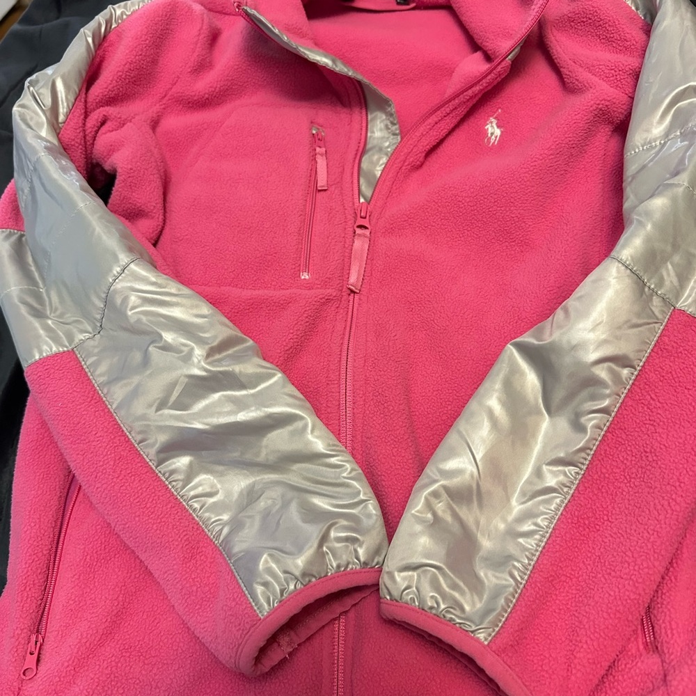 Polo by Ralph Lauren Pink and Silver Kids Fleece Jacket - Bin 13